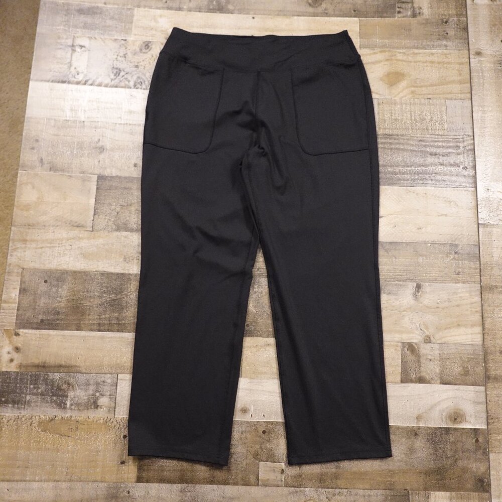 Lands’ End Active High Rise Straight Leg Pants Women’s 1X Petite Black
